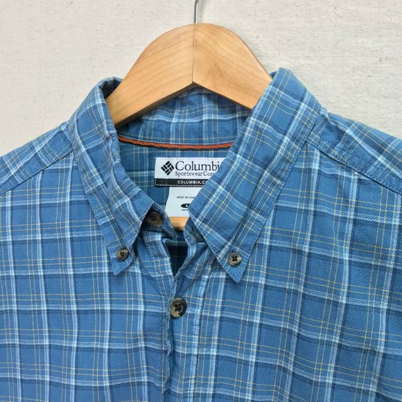 Men’s Columbia Short Sleeve Plaid Button-Down - Picture 3 of 9